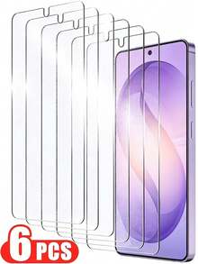 6 pièces Protecteur d'écran en verre trempé compatible avec Samsung Galaxy S26 S25 S24 Ultra S23 S22 S21 Plus Edge, Galaxy A14 A15 A16 A17 A07 A06 A05 A57 A56 A55 A54 A53 A52 A51 5G 4G, Galaxy S26 S25 S24 Ultra S23 S22 S21 Plus, anti-rayures, anti-traces de doigts, sans bulles, haute clarté, dureté 9H, compatible avec l'appareil, accessoire de téléphone transparent - Transparent - Voir 16