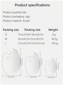 1pc Clear Transparent Acrylic Paint Palette Tray, Minimalist Multi-Groove Hollow Out Art Tray, Waterproof Reusable Easy Clean Painting Tool For Students Artists Back To School Holiday Craft Birthday Gift - Multicolor-transparent - View 6
