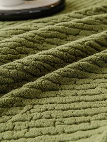1pc Plush Velvet Sofa Cover, Stretch Multi-Purpose Full Coverage Sofa Slipcover With Jacquard Design, Protect Sofa & Decorate For Holidays, Suitable For Sectional Sofa, Loveseat, Straight Sofa - Green - View 4