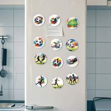 Football Sports Pattern Refrigerator Magnets - 12 Pack Football Sports Fridge Pattern Magnets For Refrigerator Office Cabinets Whiteboards Photo, Best Housewarming Home Decorations Gift - 12Pcs - View 4