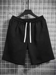Quần short nam mùa hè dáng rộng - Cạp chun có dây rút, thoáng khí, dáng rộng thoải mái, thích hợp cho phòng tập, chạy bộ, hoạt động ngoài trời và các sự kiện trang trọng, phong cách thể thao đường phố lý tưởng cho những người đam mê thể dục thể thao. Màu đen thể thao - màu đen - Xem 2