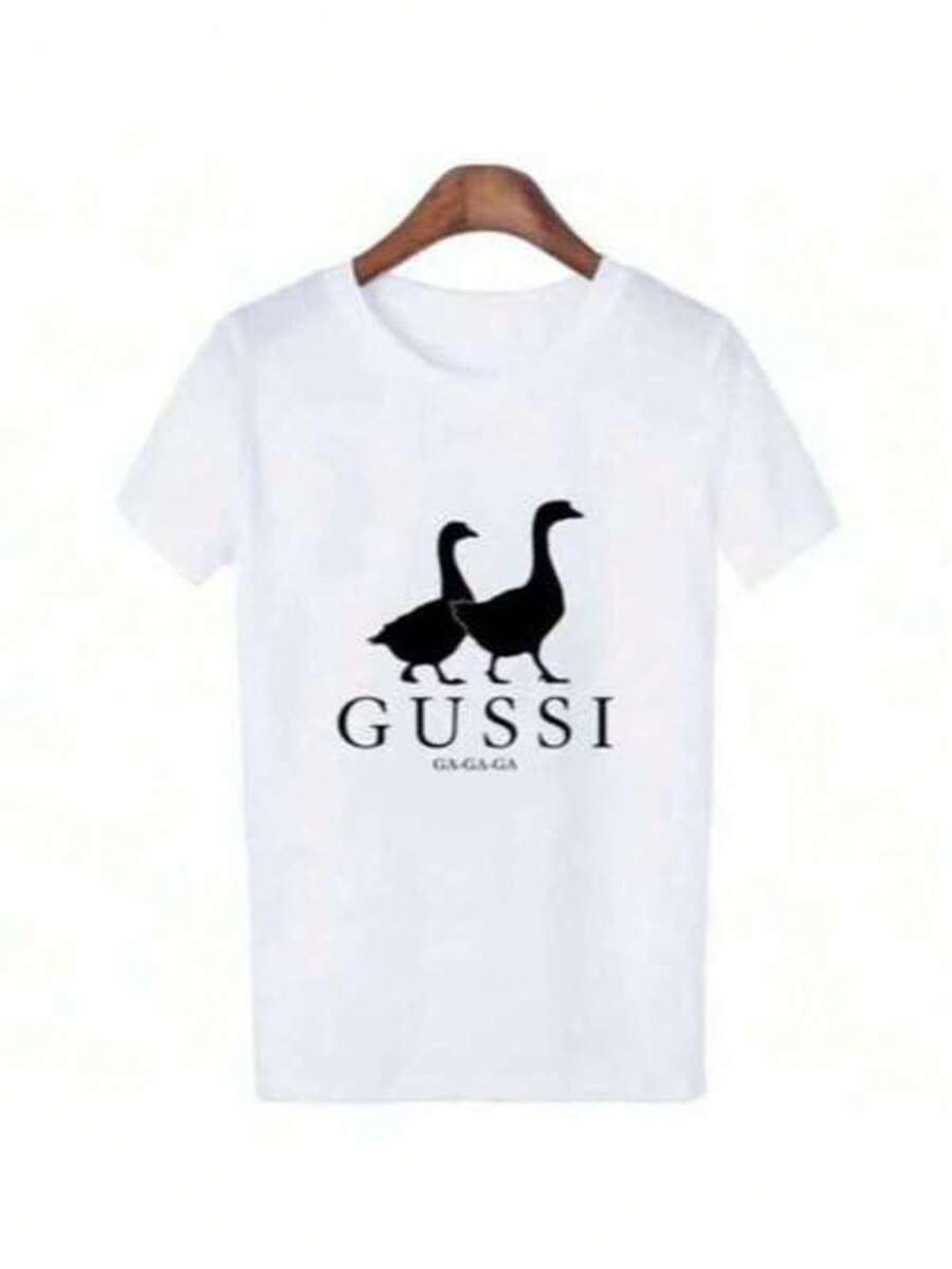 Family Christmas T-Shirt With Festive Print 2026 - Casual Crew Neck, Knit Fabric, Regular Fit, Suitable For All Seasons, Family Christmas T-Shirt 2026, Matching Design To Remember Special Moments - 白色 - 查看 1
