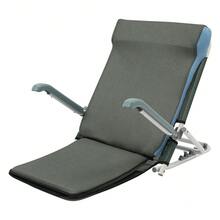 Respaldo de cama ajustable con reposabrazos y cojín de espuma, portátil, respaldo de malla plegable con ángulo ajustable en 5 posiciones para personas mayores y pacientes para leer y relajarse, azul marino y gris. - Verde - Ver 9