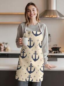 1pc, Lobster Pattern Polyester Apron, Suitable For Cooking, Baking, And Gardening - Can Be Used As Attire For The Kitchen And Dining. - Multicolor - View 7