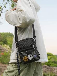 韓系休閒風單肩包 通勤斜挎包 防水 多功能輕量設計 Y2K - 彩色 - 查看 3