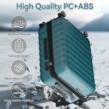 Luggage Sets With TSA Lock, 360° Spinner Wheels, ABS+PC Material, Suitcase Perfect For Travel, Business Trips, Vacations, And Weekend Getaways - 3-Piece Set (20" + 24" + 28") - màu xanh lá - Xem 3