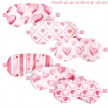 6 Pcs/3pcs/2pcs/1pc Plush Sleeping Eye Masks Bulk Comfortable Sleep Eye Cover Mask For Women Men Soft Furry Blindfold Faux Fur Shade For Travel Nap Sleepover Party Supplies - Pink Heart - View 9