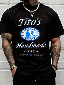 Titos Handmade Vodka Austin Texas Men T Shirt With Logo Design For Casual Wear And Brand Fans - Black - View 1