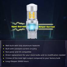 2 bóng đèn LED ô tô 7443 3157 1157, bóng đèn LED trắng vàng 28SMD, đèn CanBus, đèn xi nhan lùi, phụ tùng ô tô - 28smd - Xem 7