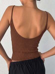 Camiseta sin espalda para mujer - Café integral - Ver 3
