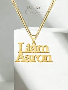 Minimalist Style Rhinestone Engraved Men's 18K Necklace Twisted Rope Personalized Necklace Perfect Gift For Women Customizable Minimalist Daily Style, Product Includes Gift Box, Valentine's Day Gift, Birthday Gift, Father's Day Gift, Daily Gift - Style 1 - View 12