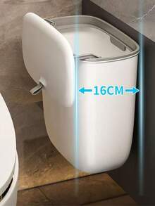 Cubo de basura de cocina colgante sin taladro con tapa, colector de residuos de alimentos extraíble y ahorrador de espacio para el fregadero de la cocina, caja de almacenamiento de cocina impermeable y duradera, adecuada para el hogar, el baño, la oficina, estilo beige moderno, artículo esencial de cocina para espacios pequeños, fácil de instalar en la puerta - Pequeño - Ver 9