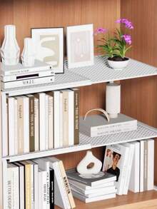 Heavy Duty Adjustable Expandable Wardrobe Organizer Rack - Space Saving Stackable Metal Storage Shelves With Polished Surface, No Assembly Required. Suitable For Kitchen, Bedroom, Office Desk Organization, Multi-Purpose Storage Rack, Shoe Cabinet, Miscellaneous Shelf, Wardrobe Divider And Storage Solution. - Multicolor - View 2
