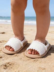 Giày sandal mùa hè cho bé gái, giày tập đi cho trẻ sơ sinh và trẻ mới biết đi, giày váy cho bé sơ sinh và trẻ tập đi. - trắng - Xem 4