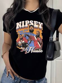 Artistic Portrait Of Urban Figures With A Luminous Aura Symbolizing The Strength Of A Positive Spirit And Self-Improvement. Modern, Casual, Comfortable Women's T-Shirt For Everyday Wear. - 黑色 - 查看 8