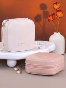 Hộp đựng trang sức du lịch di động, hộp đựng trang sức mini - Thích hợp để đựng nhẫn, bông tai, mặt dây chuyền, đồng hồ, dây chuyền và son môi. - Nhiều màu - Xem 8