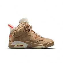 Nike Jordan Air Jordan 6 Retro SP "British Khaki" T Rendy High-Top Retro Basketball Shoes, Unisex, Khaki Brown - DH0690-200 - 查看 2