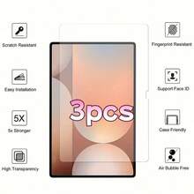3片装高清白色透明屏幕保护膜，适用于A9PLUS/A9/S7/S8/S9/S10/S10FE/S10FE+/S7FE/S9FE/S9F 10.5英寸/T295系列平板电脑。安装简便，具有高清晰度、高透光率和防刮擦特性，是钢化玻璃材质，可有效防止跌落损伤。既是生日礼物，也是馈赠亲友的理想之选，同时也是一款实用的平板电脑屏幕保护膜和配件。 - 無色 - 查看 1