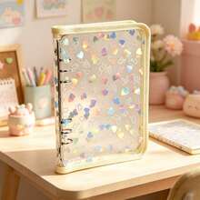 6 Colors A5 PVC Photocard Binder Holographic Heart Clear Photo Album Sticker Organizer Book With Zipper 6-Ring Loose Leaf Collect Book - A5 - View 13