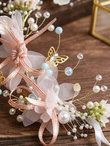 Conjunto de 2 Coroas de Flores Luxuosas ao Estilo Coreano, Perfeitas para Apresentações, Festas de Aniversário, Férias, Festas Encontros ou Uso Diário. - acessório de cabelo rosa - Ver 7