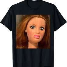 Funny Doll Face Meme Expression Hilarious Sarcastic T-Shirt - 黑色 - 查看 1