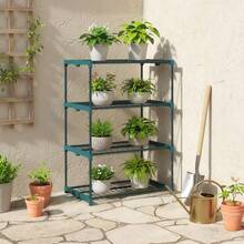 4-Tier Plant Stand, 105cm High, Flower Stand For Indoor And Outdoor Use, Steel Plant Rack, Dark Green. - 深綠色 - 查看 1