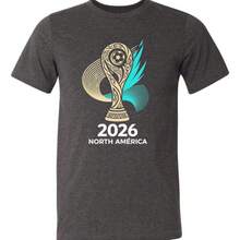Mundial 2026 NUEVA Camiseta Unisex de Algodón Puro, Casual, Holgada, de Cuello Redondo para Norteamérica - Blanco - Ver 3