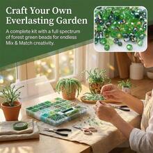 5500 Pcs DIY Beaded Plant Kit, Green Glass Beads For Jewelry Making, Forever Plant Suncatcher Craft Set With Leaf Beads, Bead Plant Making Kit For Home Decor And Gifts (A-1Pc) - A-1Pc - View 2