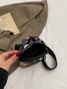 Túi mini đựng điện thoại, ví đựng tiền xu, phụ kiện thời trang, túi đeo chéo vai nhỏ bằng da PU họa tiết da rắn dành cho nữ. - Nhiều màu - Xem 5