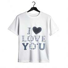 Tops para mujer de algodón casual de manga corta con cuello redondo para mujer, con estampado de corazón I Love You, top lindo de corte regular para uso diario en verano, ropa de verano para mujer, ropa de vacaciones para mujer, tops para mujer, tops y conjuntos de verano, ropa de verano, regalos de cumpleaños, regalos para la Copa Mundial 2026. - Blanco - Ver 7