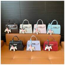 2026 Niche Light Luxury Ladies Handbag Bag Crocodile Pattern One-Shoulder Explosive Western Style Messenger - Purple - View 2