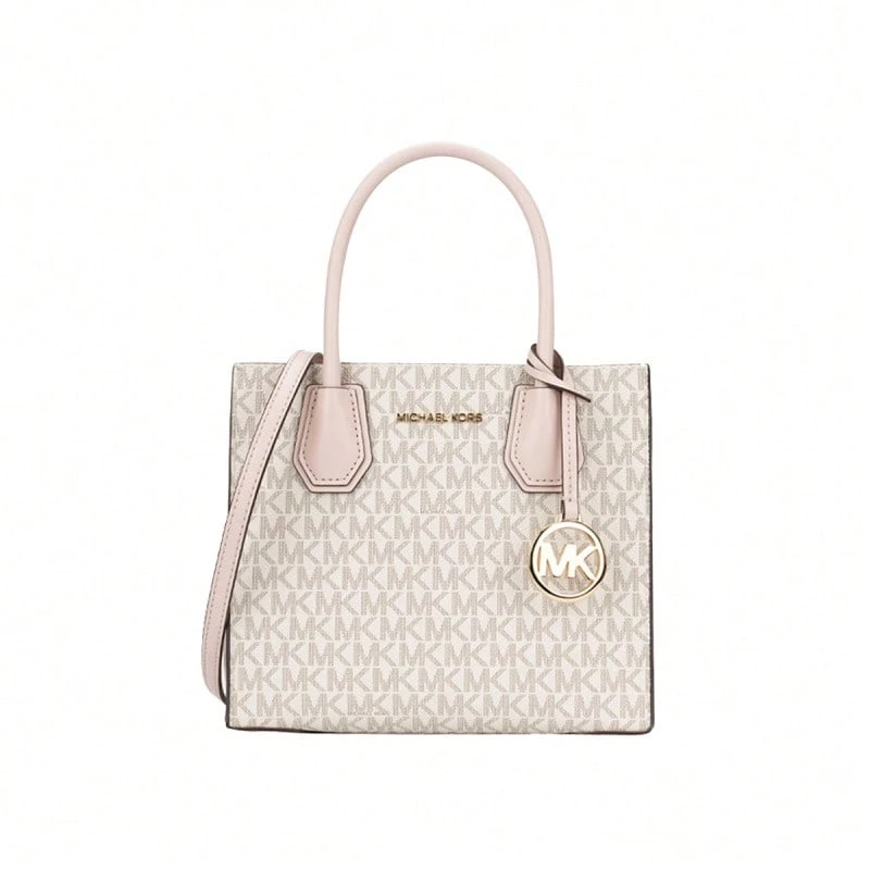 Michael Kors Mercer Signature 女款斜挎手提包 35S1GM9M2B PWD BLSH MLT - 香草色配粉紅35S1GM9M2B PWD BLSH MLT - 查看 1