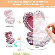 2D Rotating Ballerina Acrylic Art Piece With Heart-Shaped Jewelry Stand - 2D Flat Design, Suitable For Special Events, Elegant Gift For Weddings, Birthdays, Can Be Used As Dance Decor, Plastic Ballerina Figurine Can Serve As Centerpiece - Colorful - View 3