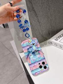 Disney Lilo & Stitch Phone Case With Stitch Charm And Stitch Lanyard - Cute Stitch Protective Case With Rainbow Stripes And Heart Accent Design, Equipped With Delicate Stitch Decorative Lanyard And Beaded Bracelet For Easy Carrying, Compatible With IPhone 17, 16, 15, 14, 13, 12, 11 Pro Series, Ideal For Birthdays, Holidays, Anniversaries, Graduation Gifts, Or Any Special Occasion To Surprise Family, Friends, Classmates, And Loved Ones. - 白色 - 查看 5