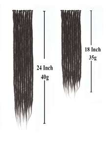 Dreadlock Extensions 18 Inch 24 Inch Synthetic Crochet Dreads Extensions 100% Handmade Single Ended Dreads Thin 0.6cm Width Reggae Style Dreadlock For Man And Woman - Black Brown - View 2