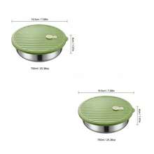 1pc/Set 3 Grids Round Dinner Plate With Lid, Stackable 304 Stainless Steel Dining Plate, Reusable Tableware, Durable Gridded Food Plate Tray, Suitable For Student & Adult Use In Home, School, Office, Restaurant, Canteen, Dishwasher Allowable - Multicolor - View 17