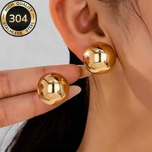 JORELL Women's Plated Stainless Steel Hollow Earrings - Hypoallergenic Earrings Suitable For Sensitive Skin, Minimalist Elegant Hoops For Daily Wear & Parties, Year-Round Jewelry Gift For & Women - Bạc - Xem 1