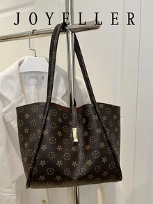 Nuevo bolso de hombro multifuncional de lujo de unicolor para mujer - Café integral - Ver 8