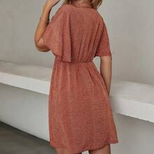2024 Europe And United States Spring And Summer Novelty Women's Printed V-Neck Short Sleeve Casual Loose Dress For Women - 羅莎 - 查看 3