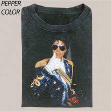 King Of Pop Vintage 90's T-Shirt, Music T-Shirts,  90s Retro Shirt, Music Tees, Vintage Graphic Tee Womenswear Top,Women Clothes, Women's Tops, Tops For Women, Tops, Plus Size Tops, Festival Outfits, All Season Wear, Casual Streetwear - Kiểu 1 - Xem 1