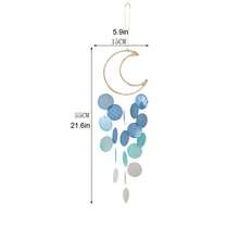 Moon Shell Wind Chime Dreamcatcher Dreamy Wind Chime Room Balcony Wall Decor Hanging Ornament - Moon - View 5