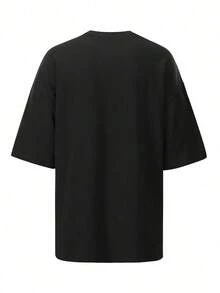 Regalo personalizado para Navidad, Acción de Gracias, Camiseta de mujer de manga corta - Agrega tu propia foto (retrato familiar/selfie/foto de mascota/grupo de amigos) para diseñar tu camiseta impresa personalizada, logo/negocio/boda/fiesta/cumpleaños, regalo/disfraz de Halloween/Navidad, impresión personalizada para aniversario, Día de San Valentín Casual Negro Verano - Negro - Ver 4