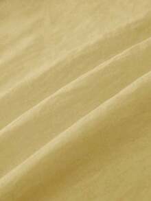 Blusa blanca elegante sin mangas, de cintura elástica, cuello suelto con cordón, de tejido texturizado para mujeres, primavera/verano - Amarillo - Ver 3