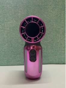 Qixinke Mini Pocket Handfläkt 1–199 justerbara vindhastigheter, med LED-digital display och 7-färgsbelysning: gradient- och fasta färglägen valbara, 3600mAh inbyggt batteri, utrustad med bärbar nyckelrem, perfekt som barnpresent, för utomhusresor och makeupanvändning - A - Visa 15