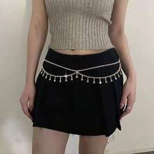 Women's Multifunctional Tassel Silver Rhinestone Waist Chain, Vintage Waist Belt, Suitable For Weddings, Daily Wear, Dates And Parties - Silver - View 6