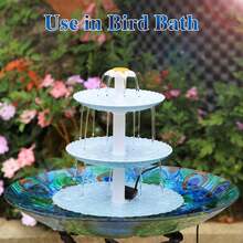 3-Tier Solar Bird Bath Fountain, Multi-Functional Bird Feeder & Water Feature Combo, Garden Stuff,Fuente De Agua Para Jardín,Outdoor Water Fountain,Solar Water Fountain Outdoor,Gardening Supplies,Fuente De Agua Para Jardín - 淺藍色 - 查看 2