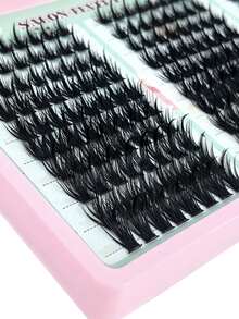 240pcs Spikes Lash Cluster Eyelash Extensions Thick Individuals Lashes 10-16mm Mega Wispy Eyelash Extension D/DD Curly Lash Extension Unique Spiky Cluster Individuals Fairy Cluster Lashes Mink Lash Extension DIY At Home - D - 查看 3
