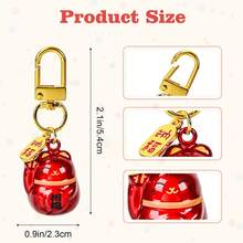 Lucky Fortune Cat Water Chime Bell Keychain, Colorful Maneki Neko Bag Charm Pendant, Musical Bell Key Ring, Backpack Ornament,Cute Party Favor Gift - Dreamy Waving Cat - View 2
