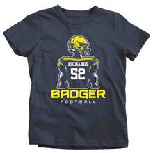 Personalized Football Shirt For Kids: Personalized Gift To Show Team Pride - 黑色 - 查看 6