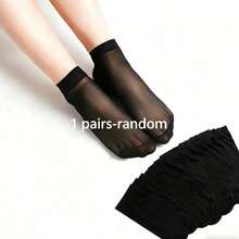 20 paires de chaussettes de cheville transparentes en maille de couleur unie décontractées - Noir - Voir 8